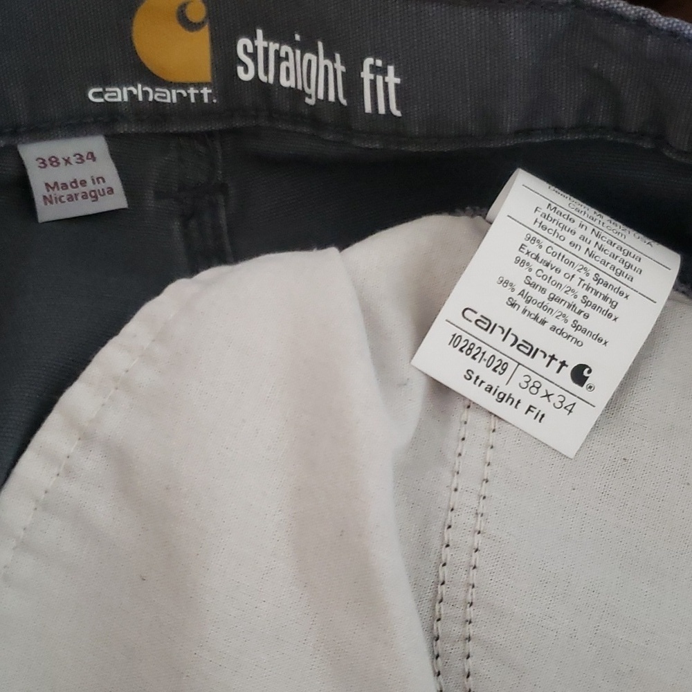 Carhartt gray straight fit leg mens pants 38 x 34 - Picture 6 of 6